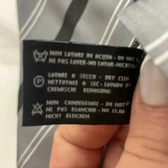 Versace collection gray black striped tie - Picture 4 of 7